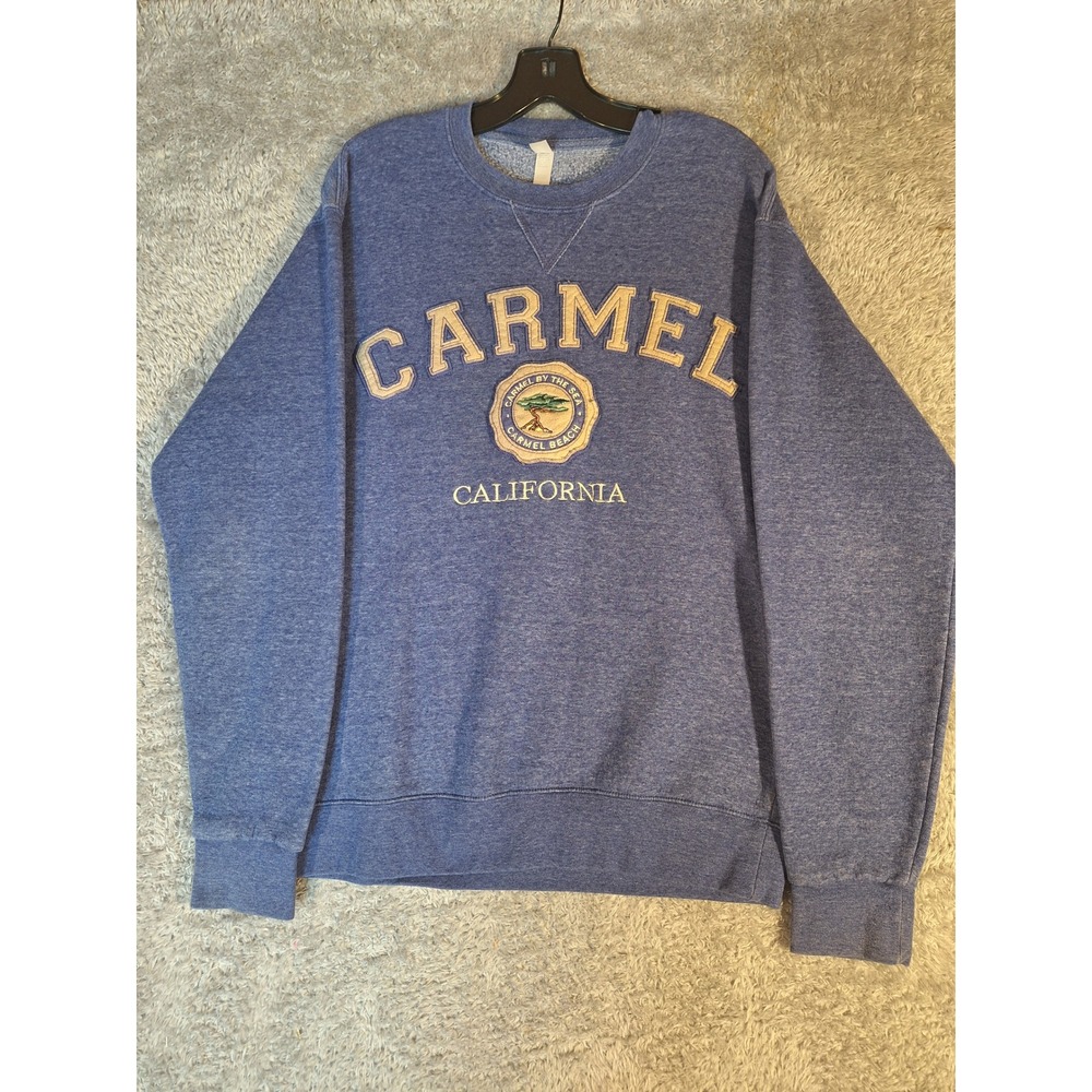 Carmel California Blue Heather Graphic Crewneck Sweatshirt Mens XL Patch Logo